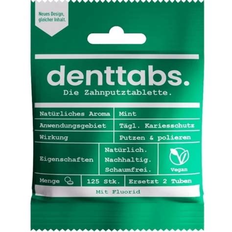 Pastillas dentífricas de menta con flúor de Denttabs en Idun Nature