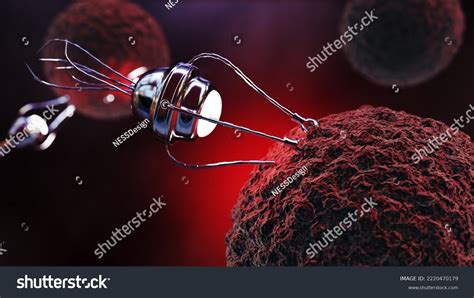 Nanotechnology Medical Concept 3d Render Nanobots Stock Illustration