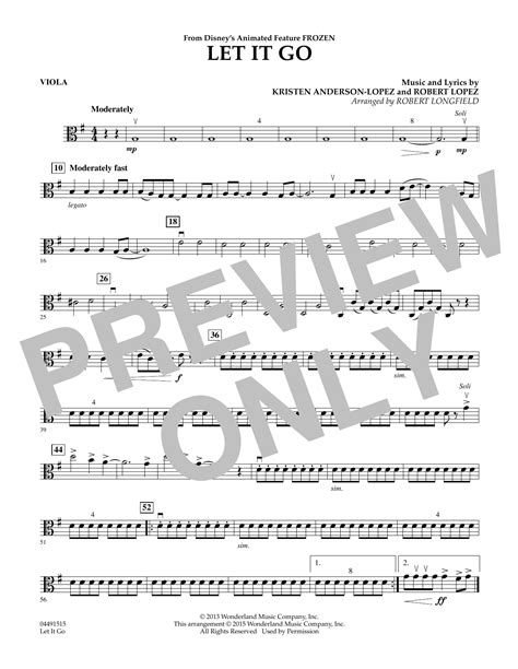 Frozen Let It Go Sheet Music Viola