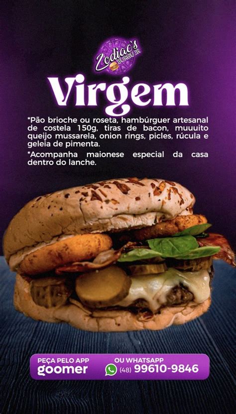 Menu Em Zod Acs Burguer Gourmet O Hamb Rguer Que Combina Seu Signo