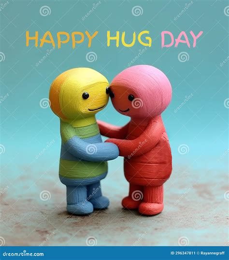 Happy Hug Day Greeting Card Stock Illustration Illustration Of