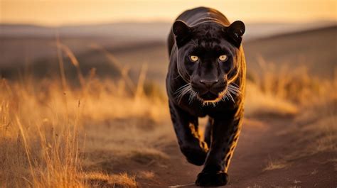 Premium AI Image | Animal wildlife photography black panther with ...