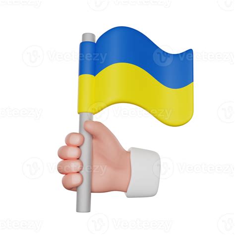 3d Hand Hold Ukrainian Flag Icon 29091565 Png