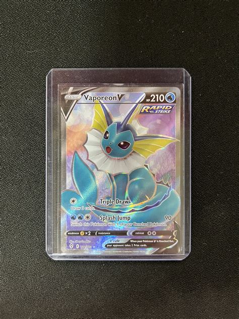 Evolving Skies Vaporeon V 172203 Full Art Ultra Rare Pokemon Tcg Fa