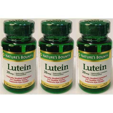 Viên Uống Giúp Tăng Cường Thị Lực Cho Mắt Natures Bounty Lutein 20mg