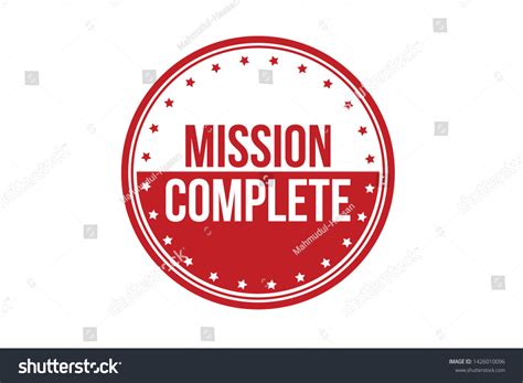 Mission Complete Rubber Stamp Round Mission Stock Vector Royalty Free