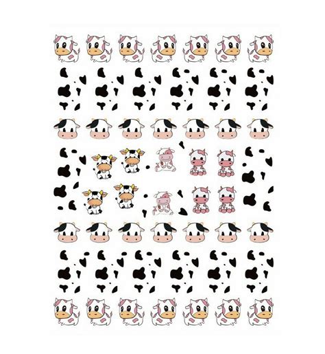 Cow Pattern Print Nail Art Stickers 1 Sheet Worksheets Library