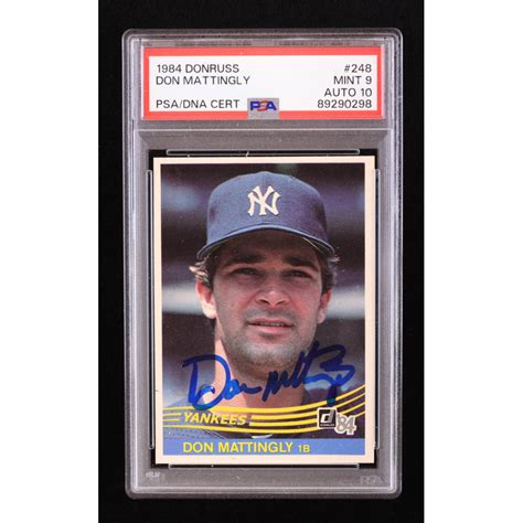 Don Mattingly Signed Donruss Rc Psa Auto Pristine