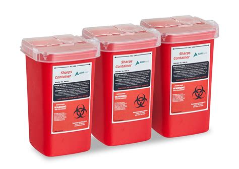 Sharps and Needle Disposal Container 1 Quart-3 Pack – Alpine