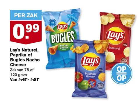 Lay S Naturel Paprika Of Bugles Nacho Cheese Zak Van 75 Of 120 Gram