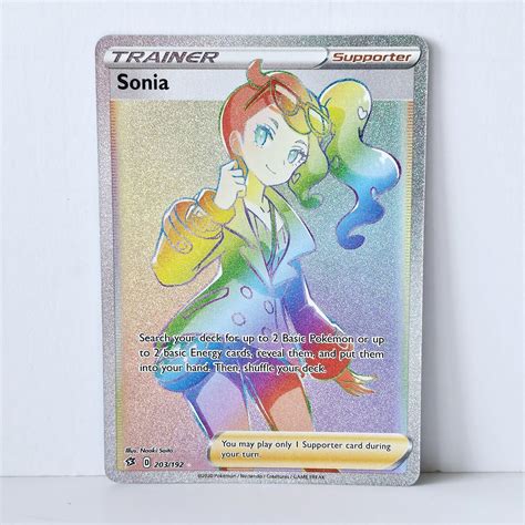 Sonia 203 192 Full Art Rainbow Swsh Rebel Clash PokÉmon Tcg Secret Rare