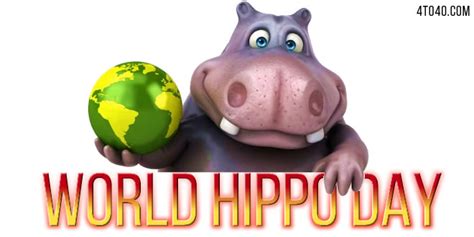 World Hippo Day Facts Date Evolution Celebration Card Banner