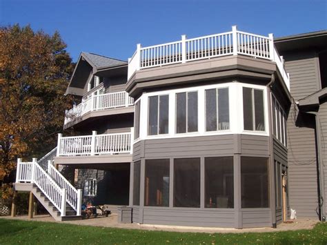 2nd Story Sunroom Design Over Screen Porch By Chicago Area Sunroom Builder Sunroom Designs