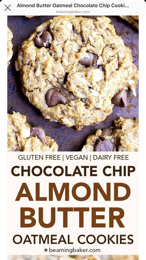 Vegan Gf Choc Chip Cookies Healthy Almond Butter Almond Butter