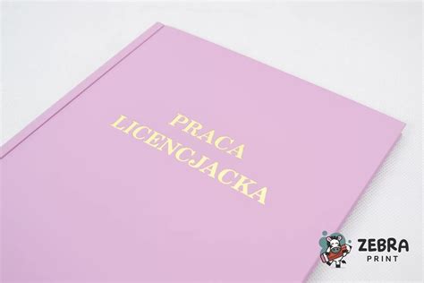 Różowa oprawa pracy licencjackiej magisterskiej dyplomowej