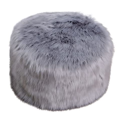 Buy Fur Ottoman Stool Unstuffed Footstool Cover Floor Pouf Foot Rest