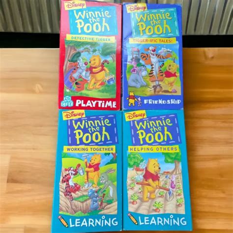 Winnie The Pooh Vhs Lot Disney 1994 Learning Friendship Playtime 31 68