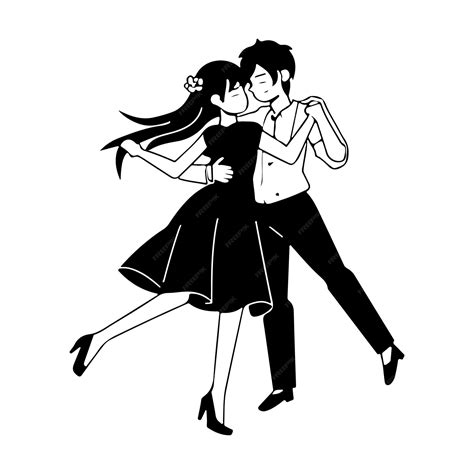 Premium Vector Romantic Couple Dancing Silhouette Vector Illustration