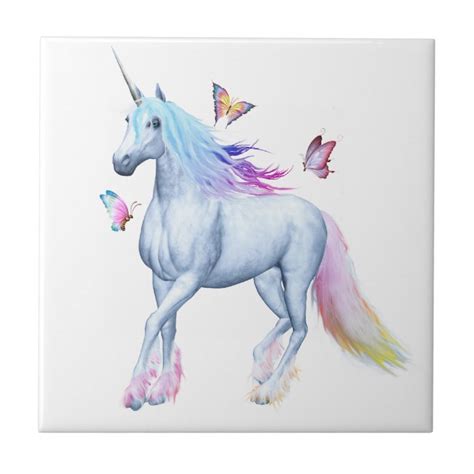 Rainbow Unicorn Ceramic Tile Zazzle