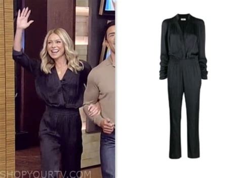 Live With Kelly And Mark October 2023 Kelly Ripas Black Satin