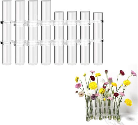 Amazon De Glas Reagenzglas Vase Set Blumen Hydrokultur Deko Pflanzen