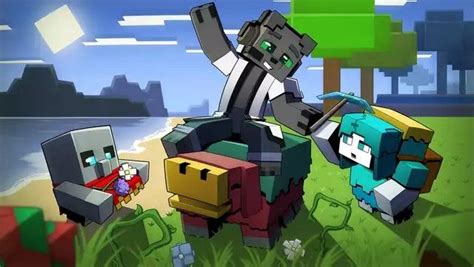 An Image Of Some Cartoon Characters Playing In The Game Minecraft On