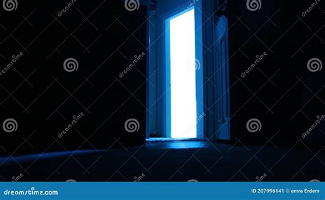 White Lights Coming Out Of The Open Door Stock Image Image Of Letting