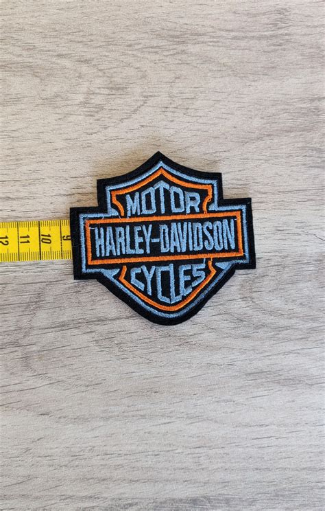 HARLEY DAVIDSON Patch 9cm X 9cm Iron On Patch Bar And Shield