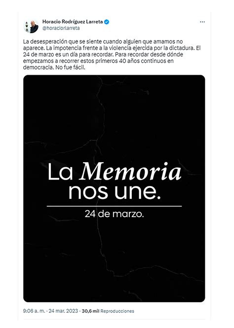 Dirigentes De La Oposición Se Expresaron Por El Día De La Memoria Y Se Diferenciaron Del