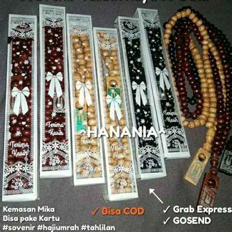 Jual SOUVENIR PERNIKAHAN TASBIH KAYU KEMASAN MIKA TAHLILAN KHITANAN