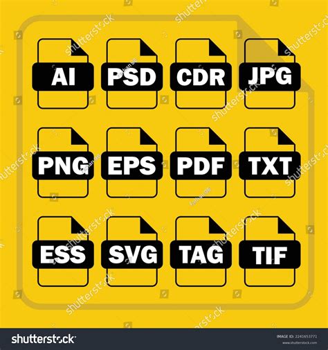 Beautiful File Format Icons Chart Psd Stock Vector Royalty Free