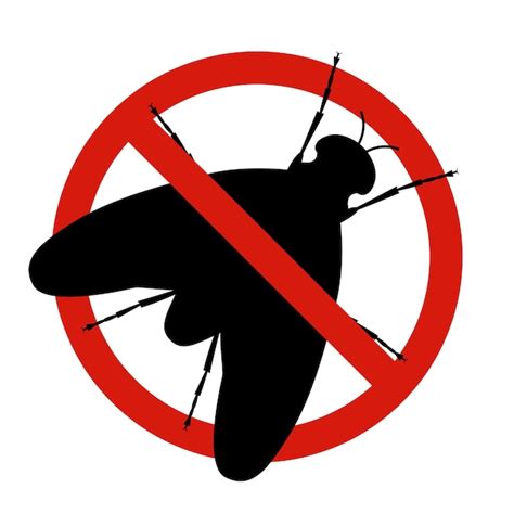 Premium Vector Anti Fly Pest Control Stop Insects Sign Silhouette Of