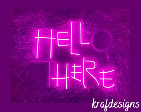 Hello There Neon Sign Hell Here Neon Sign Halloween Quote Etsy