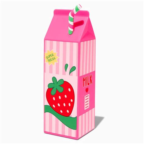 Strawberry Milk Carton Pencil Case Claires Us