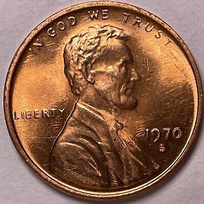 1970 S Small Date Lincoln Memorial Cent Brilliant Uncirculated BU Coin