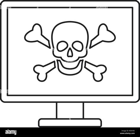 Computer virus attack icon. Outline illustration of computer virus ...