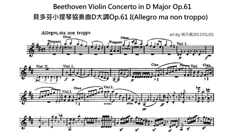 Beethoven Violin Concerto In D Major Op D Iallegro Ma Non