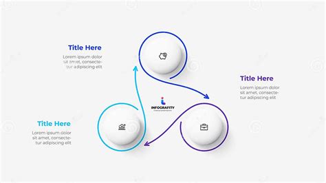 Cycle Diagram With 3 Options Or Steps Infographic Template Stock