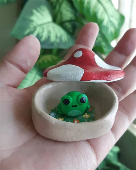 Polymer Clay Mushroom Cute Polymer Clay Cute Clay Diy Crafts To Do Diy Clay Crafts Cute