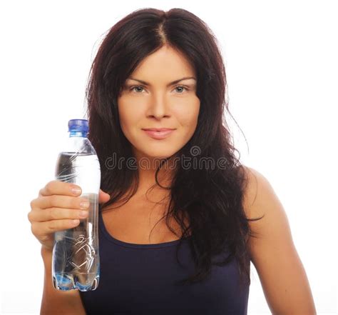 Female Fitness Model Holding A Water Bottle Stock Image Image Of