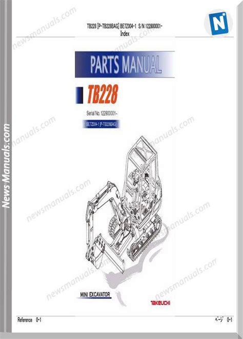 Takeuchi Tb Models Parts Manual