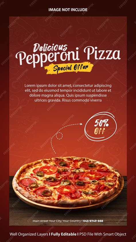 Premium PSD | Delicious Pepperoni Pizza Promotion