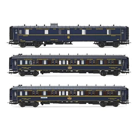 Set De 3 Voitures Du Train Bleu De La CIWL 1 Fourgon Et 2 Lx Ep