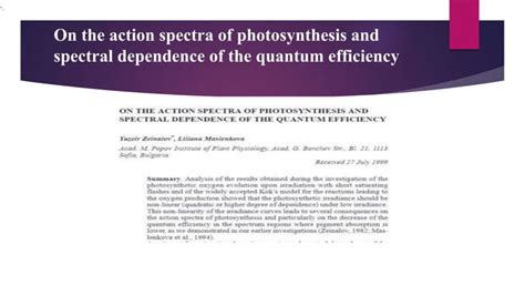 Absorption And Action Spectrum Ppt Free Download