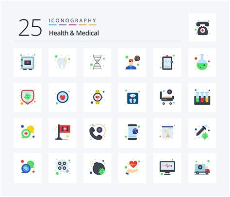 Health And Medical 25 Paquete De Iconos De Color Plano Que Incluye