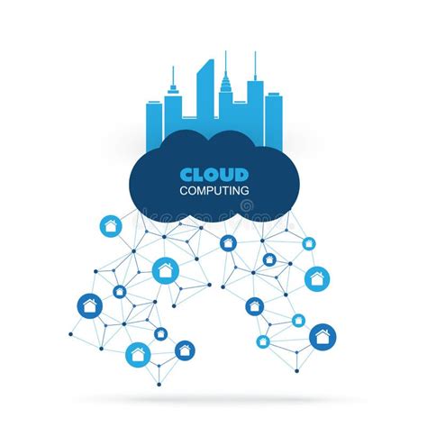 Cloud Computing Design Concept With Icons Digital Network Connections