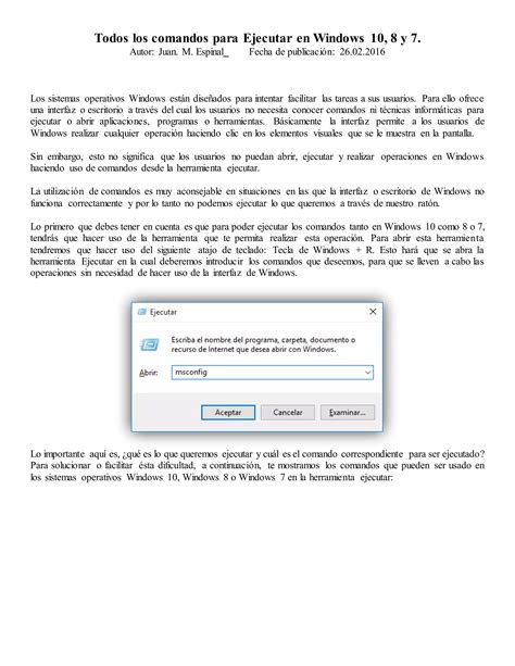 Todos Los Comandos Para Ejecutar En Windows 10 PDF