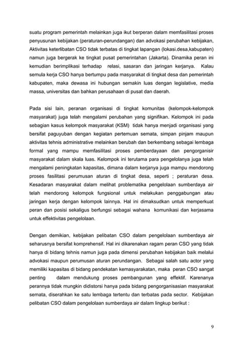 Partisipasi Masyarakat Sipil Dalam Pengelolaan Wilayah Sungai Pdf