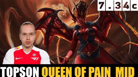 TOPSON PLAYING Queen Of Pain MID 7 34c DOTA 2 HIGHEST MMR MATCH