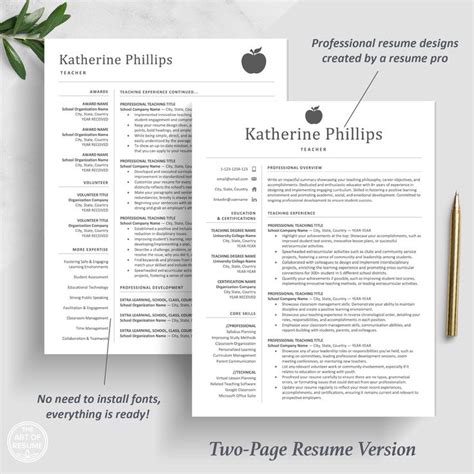 Teacher Resume Template Teaching Cv Template Educator Resume In